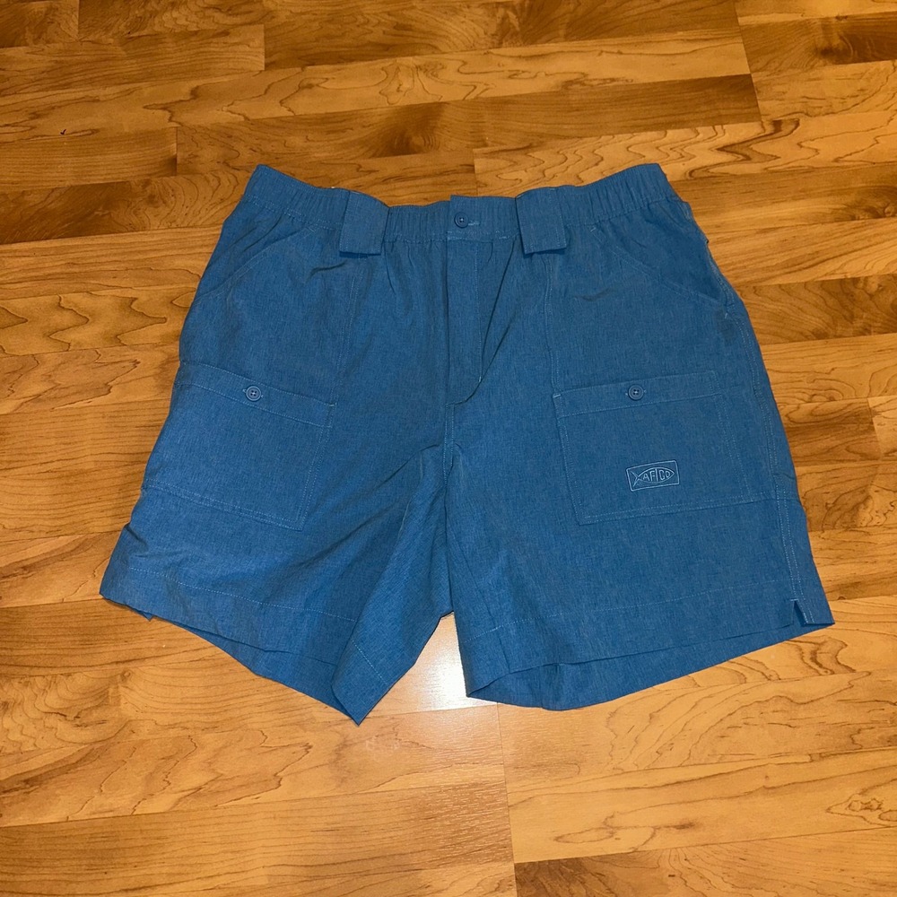 AFTCO Stretch Fishing Shorts Mens Size 40‎ Blue Outdoor Angler Boat Casual